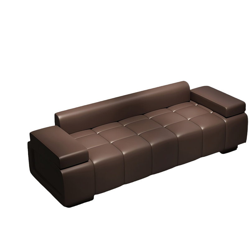 Banc rembourré en cuir, Café