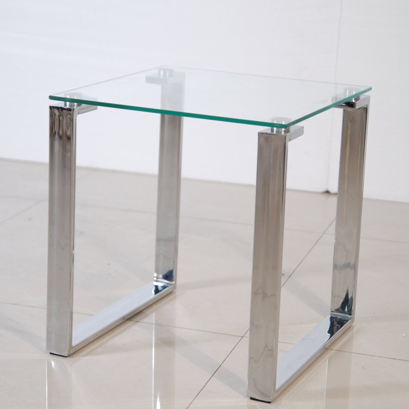 Velella Glass Top Sled End Table