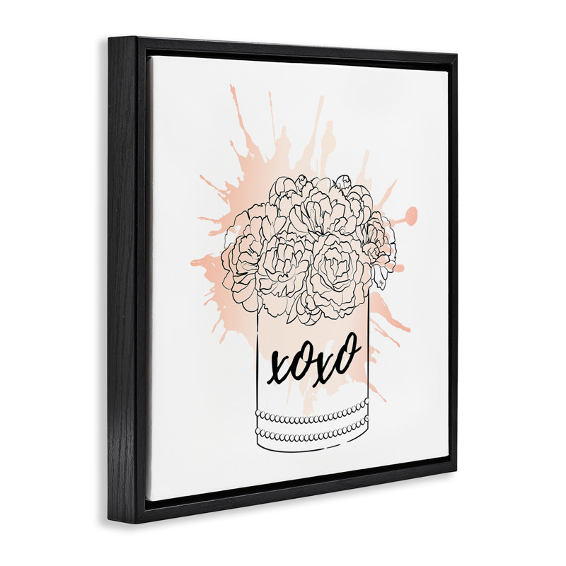 «Xoxo Pastel Flowers» par Martina Pavlova, Cadre flottant noir de jais, H 18 po x l 18 po