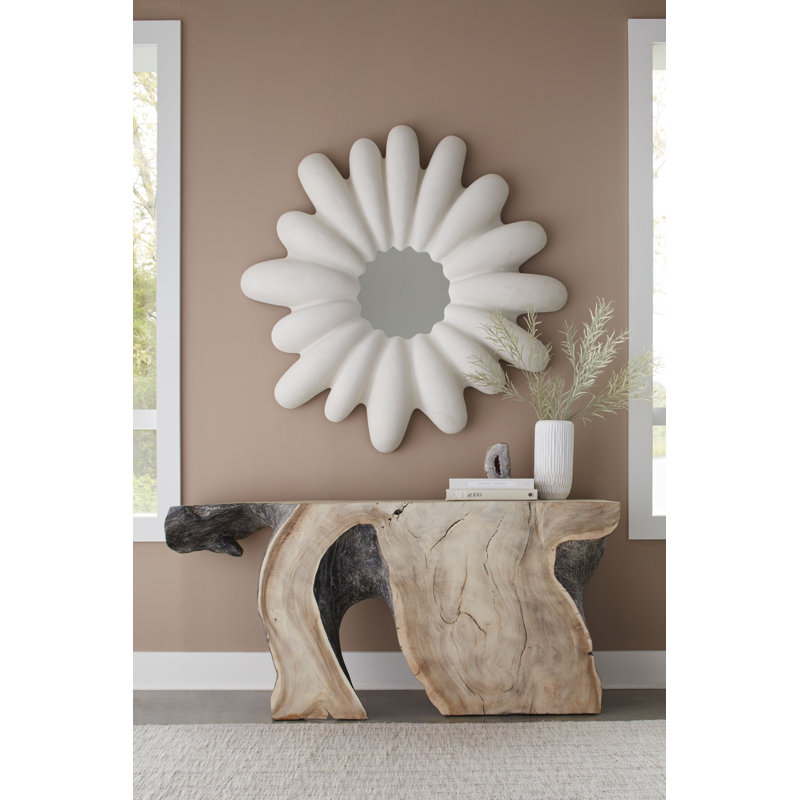 Radial Shell Mirror, White Stone