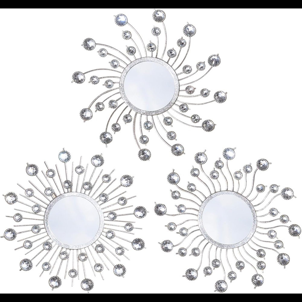 Rosdorf Park Mirror Wall Decor Metal Sun Mirror Wall Art Decorative