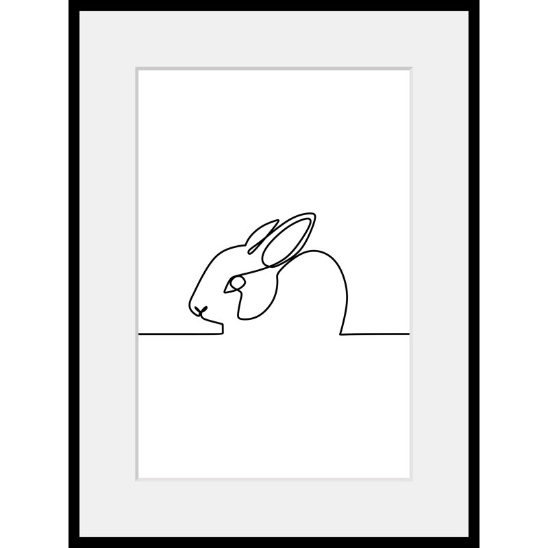Hase - Single Picture Frame Print, 60 cm H x 50 cm W
