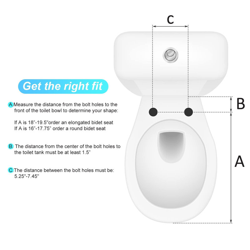  Siège de toilette de bidet rond non électrique à double buse autonettoyante, pression de jet d'eau réglable et position couvercle à fermeture en douceur - installation facile