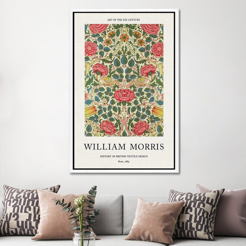 Rose, 1883 - William Morris Poster 1 Piece Wall Art on Canvas, 66.04 cm H x 45.72 cm W, Framed Print without Mat