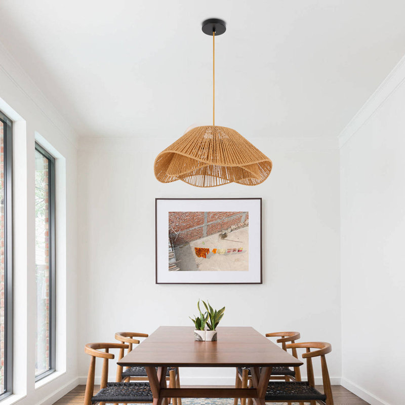19.68” Hemp Rope Pendant Light