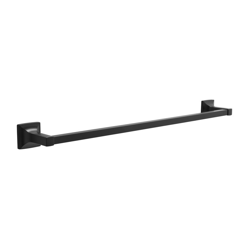 Studio Collection Towel Bar - 26-1/8 " x 2-1/8 " Matte Black - Transitional Bathroom Accessory, Matte Black