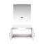 Meuble-lavabo blanc brillant avec comptoir en marbre de culture Miroir à DEL - fermeture en douceur, égratignure, grand espace de rangement avec teinture-1077195654