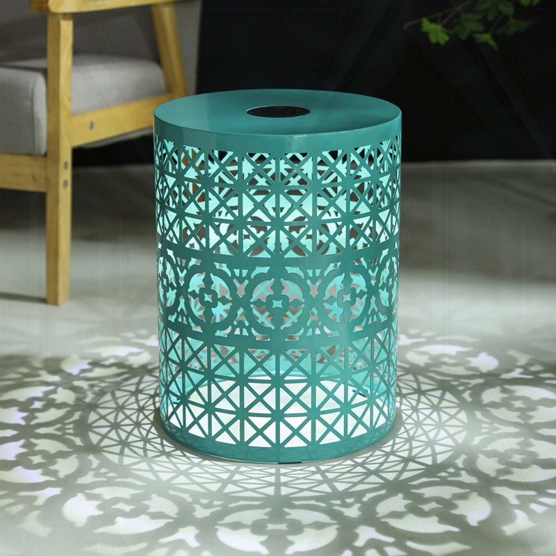 Table d'appoint avec lumière solaire intégrée, Sarcelle