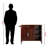 Mabel Utility Cart with Wheels and Open Shelves in Walnut & Natural, 35.30" H X 39.30" W X 18.80" D
