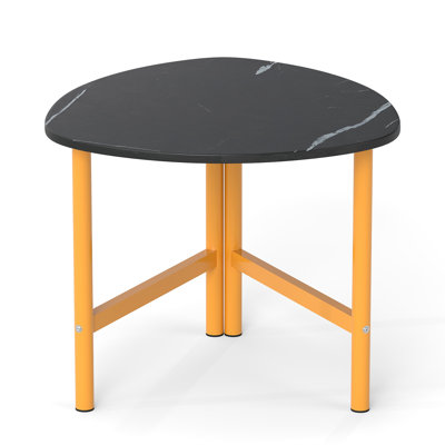 Triangle Coffee Table w/Metal Legs Industrial Center Table for Living Room