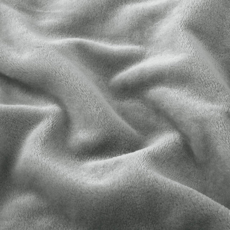 Zygi Reversible Mink Faux Plush Fur Fleece Throw/ Blanket, 240 x 200cm, Silver