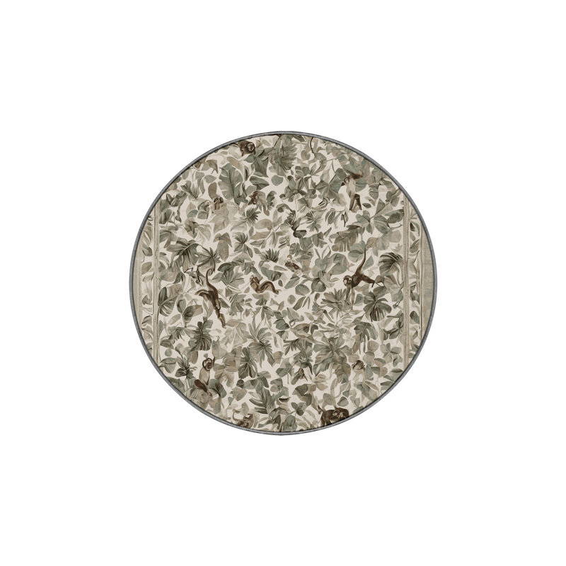 Machine Washable Grey Area Rug, Round 8'