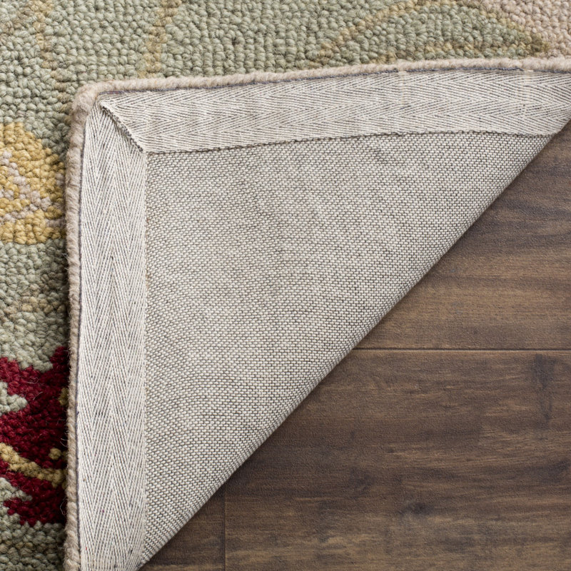 Ivory Floral Handmade Tufted Wool 4' x 6' Rug