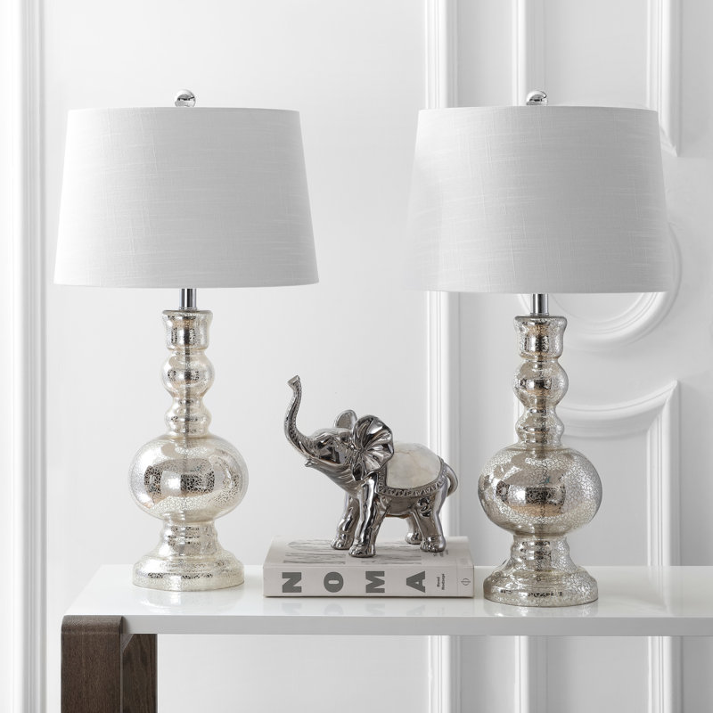 Keesler Glass Table Lamp, Mercury Silver