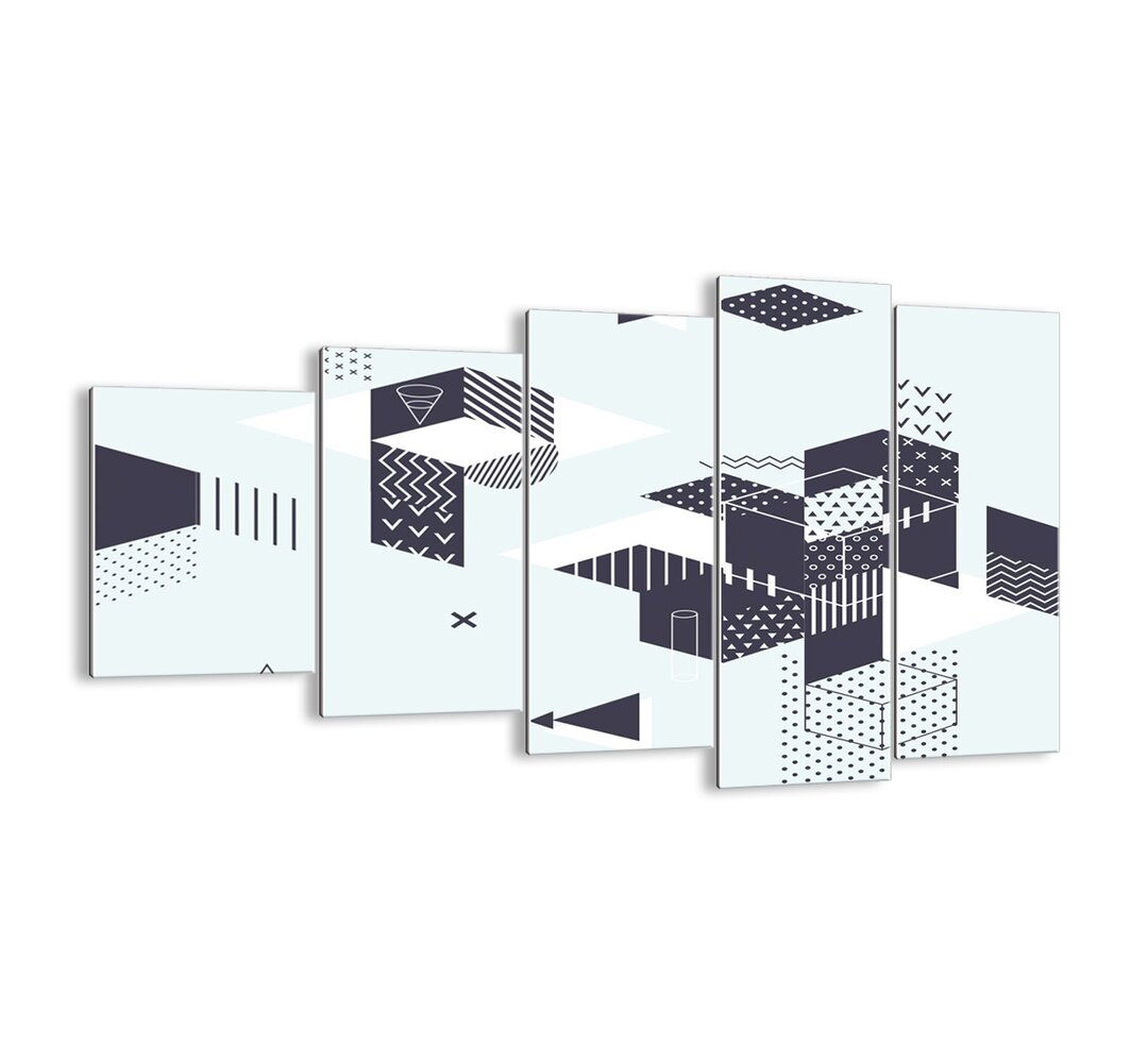 5-tlg. Glasbilder-Set - Grafikdruck "Es gefällt den Augen"