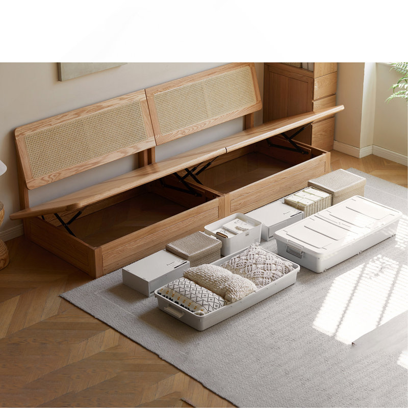 Canapé surdimensionné en bois massif, canapé long et droit, canapé en lin de coton blanc gravier, structure en bois de chêne rouge, salon, bureau à domicile, canapé en bois massif