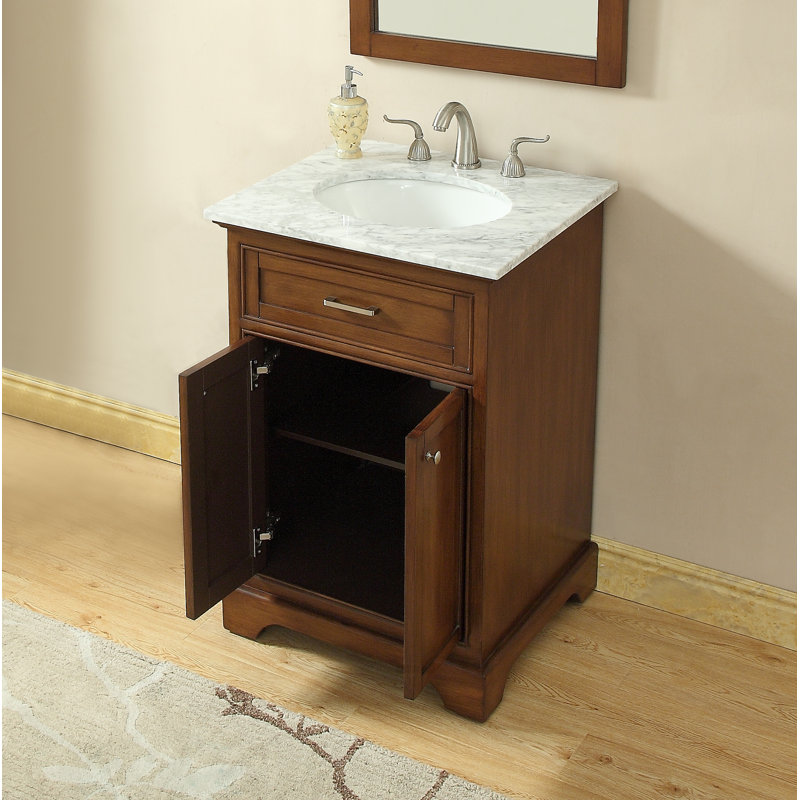 Ensemble de meuble-lavabo simple 24 po Hermes, Teck