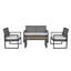 Ensemble de meubles de patio 4 pièces avec balcon et véranda-256194904