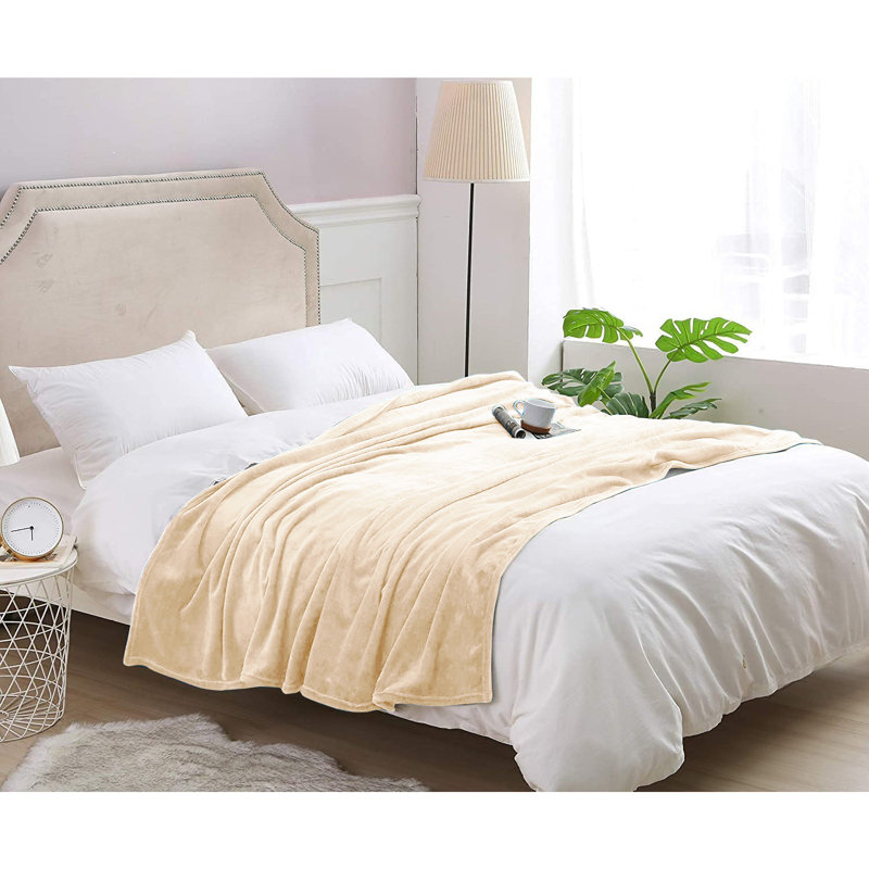 Papillon Throw Blanket, W200cm x L240cm, Cream
