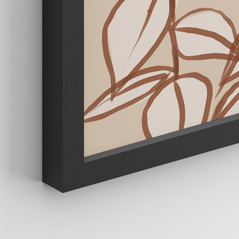 «Botanical Leaves Line Art» sur papier, Noir, H 16 po x l 12 po