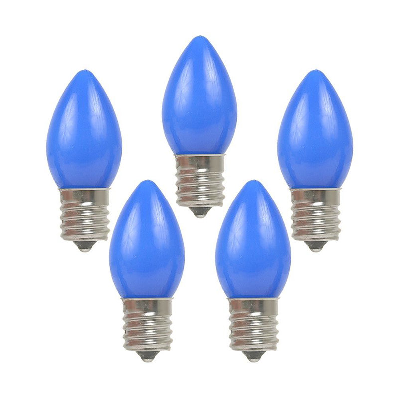 Ampoules en céramique à del en céramique pour c7 de noël d’extérieur, Bleu