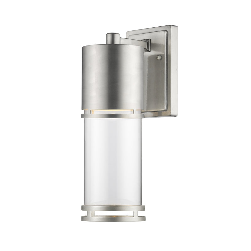 Baniya Glass LED Wall Light, Brushed Aluminum, 17.63" H x 5.88" W x 8.25" D