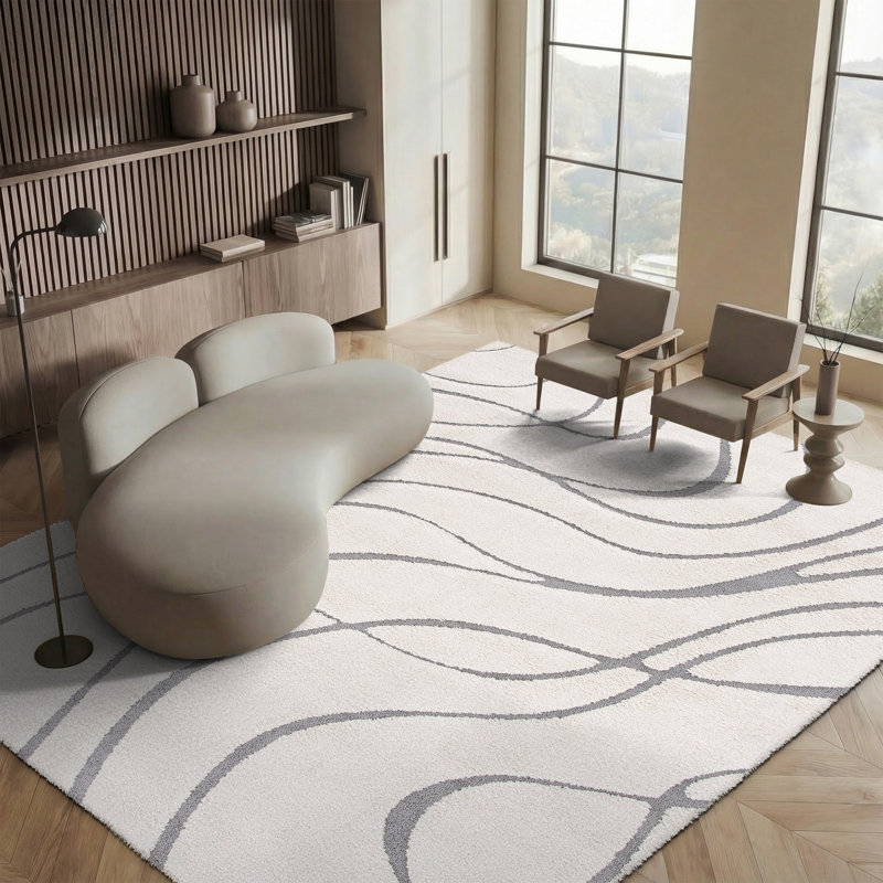 Tapis crème / beige Ashal, Rectangle 9 pi 6 po x 13 pi, Cream/Grey
