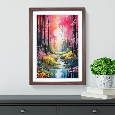 Spring Forest Neo-Plasticism - Single Picture Frame Print on Wood