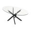 Table basse OVAL, table d'appoint en verre de 39,37 po avec pieds noirs, table à thé moderne pour le salon-1776820024