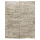 Hand Knotted Area Rug in White And Cream