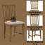 Ensemble de 2 chaises d'appoint en lin brun clair et chêne vieilli Wallace II
