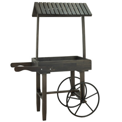 Rustic Flower Cart Raised Garden Bed