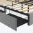 Bed Frame with LED, Wings Headboard Design-1385725519-1385725518