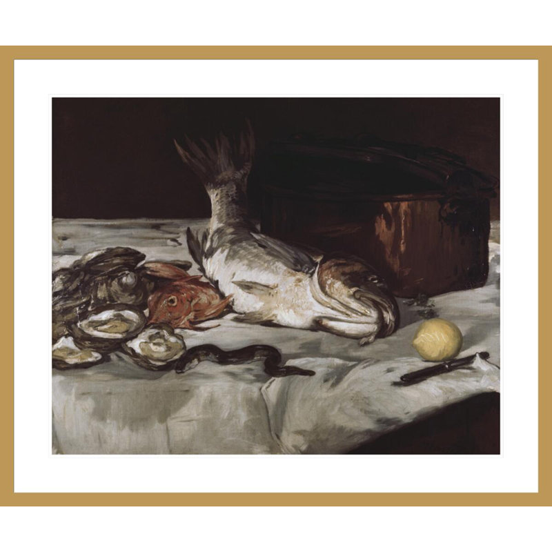 Poisson (nature morte) par Édouard Manet, impression giclée sur cadre, H 33,5 po x l 40,13 po