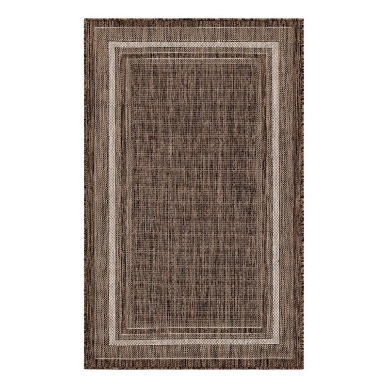 Tapis intérieur / extérieur brun / sable Rengin, Brown, Rectangle 3'1" x 5'3"