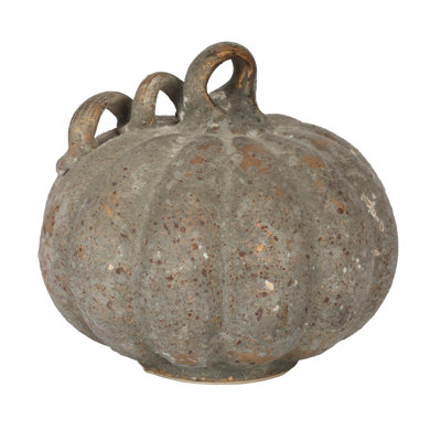6.5" DUSTY FINISH LARGE GLASS PUMPKIN