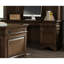 Bureau en chêne bruni avec 5 tiroirs spacieux, design classique et raffiné, 66 pouces de largeur, bois massif + cinq tiroirs en chêne, aspect, maximisant la surface, 31,84 de haut,