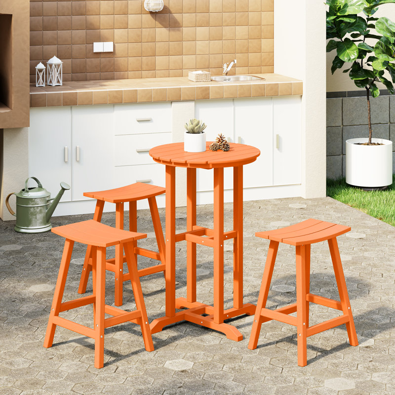 Laguna 3 - Person Patio Dining Set with Round Table, Orange