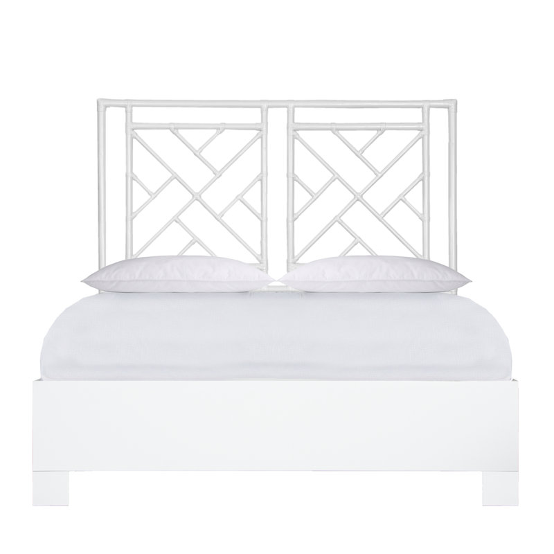 Olga Platform Bed, White, Queen