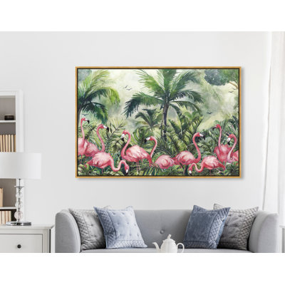Souvenirs de poupées - Tropiques flamants - peinture