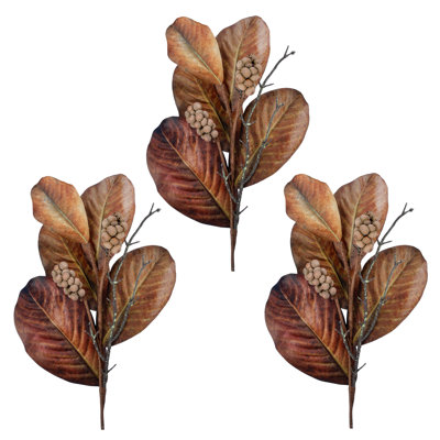 25" Harvest Magnolia Spray Set of 3