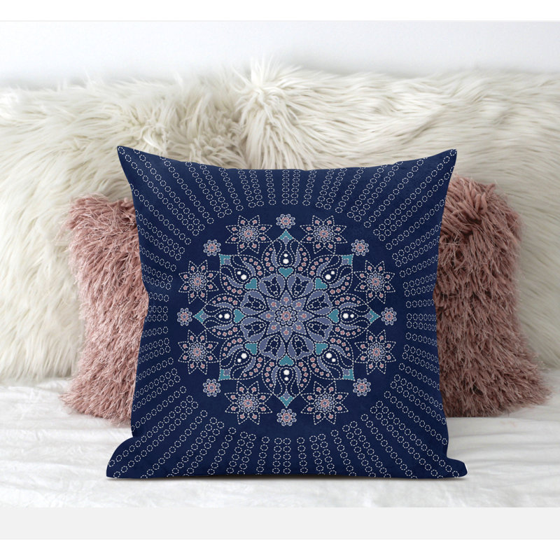 Indoor / Outdoor Square Cushion, Blue/Purple, 41cm H x 41cm W