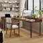 62.99"Walnut L-Shaped Solid Wood desk-108958628-108958627