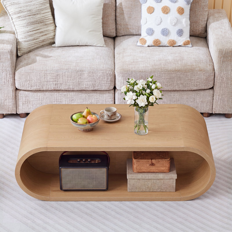 Table basse ovale simple de 47,24 po de largeur, Naturel