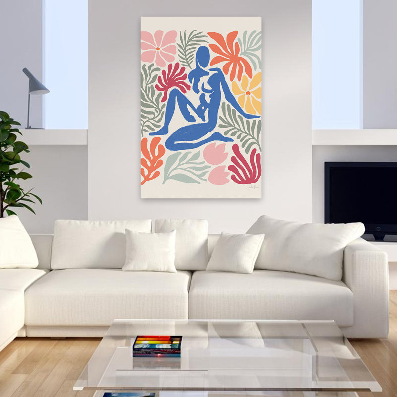 Jardin Mid-Century moderne et bohème abstrait I, H 48 po x l 32 po