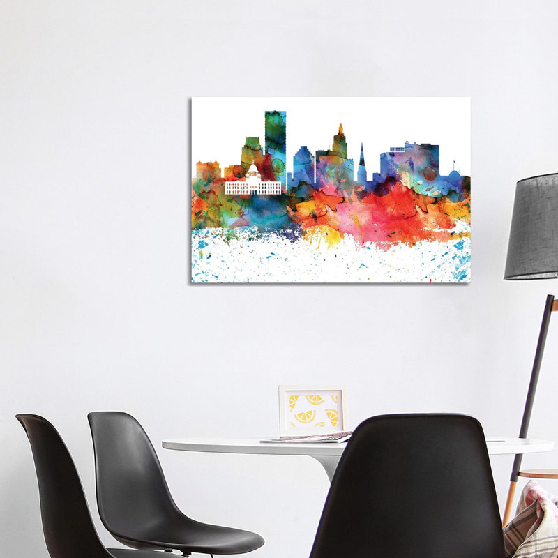 Providence Skyline - Wrapped Canvas Painting, 101.6 cm H x 66.04 cm W x 3.175 cm D
