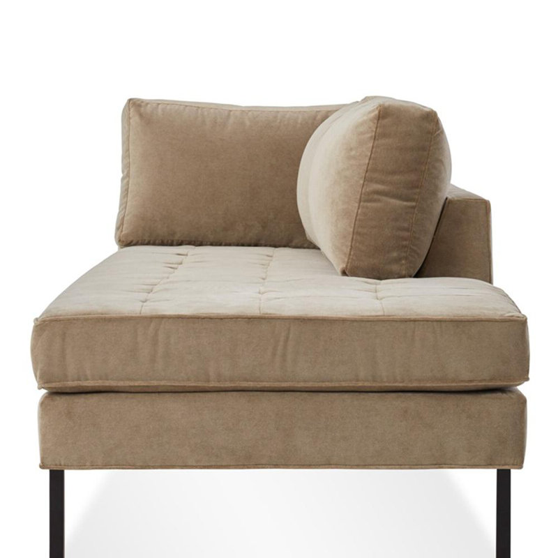 Élégante chaise en bouleau de velours, Orienté à gauche (vu de face)