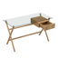 Kol Glass Top Metal Base Writing Desk