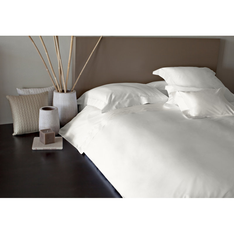 Raffaello Sateen Duvet Cover, Ivory, King Duvet Cover