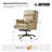 Heeg Transitional 46.5"H Genuine Leather Wingback Design 360° Swivel Tilting Lock Office Chair with Nailhead Trim-759639878